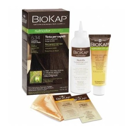 Bios Line Biokap Nutricolor Delicato 5,34 Castano Chiaro Miele Tinta Tubo + Flacone