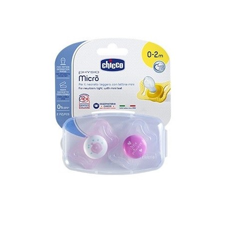 Chicco Succhietto Micro Girl Silicone 0-2m 2 Pezzi