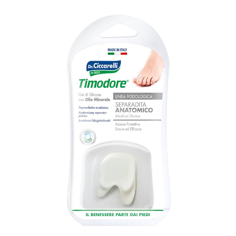 Farmaceutici Dott. Ciccarelli Separadita Anatomico Per Piede Realizzato In Gel Di Silicone Bianco Semitrasparente Sagomato Igien