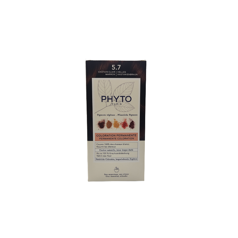 Phyto Color Kit 5,7 Castano Chiaro Tabacco 1 Latte 50 Ml + 1 Crema 50 Ml + 1 Maschera 12 Ml