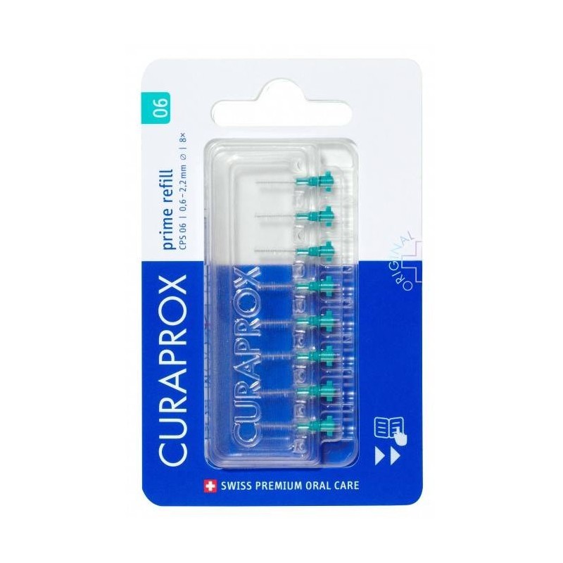 Curaden Ag Curaprox Capsule 06 Scovolino Prime Refill Turquoise 8 Pezzi