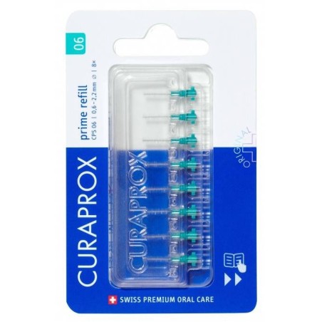 Curaden Ag Curaprox Capsule 06 Scovolino Prime Refill Turquoise 8 Pezzi