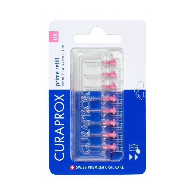 Curaden Ag Curaprox Capsule 08 Scovolino Prime Refill Pink 8 Pezzi