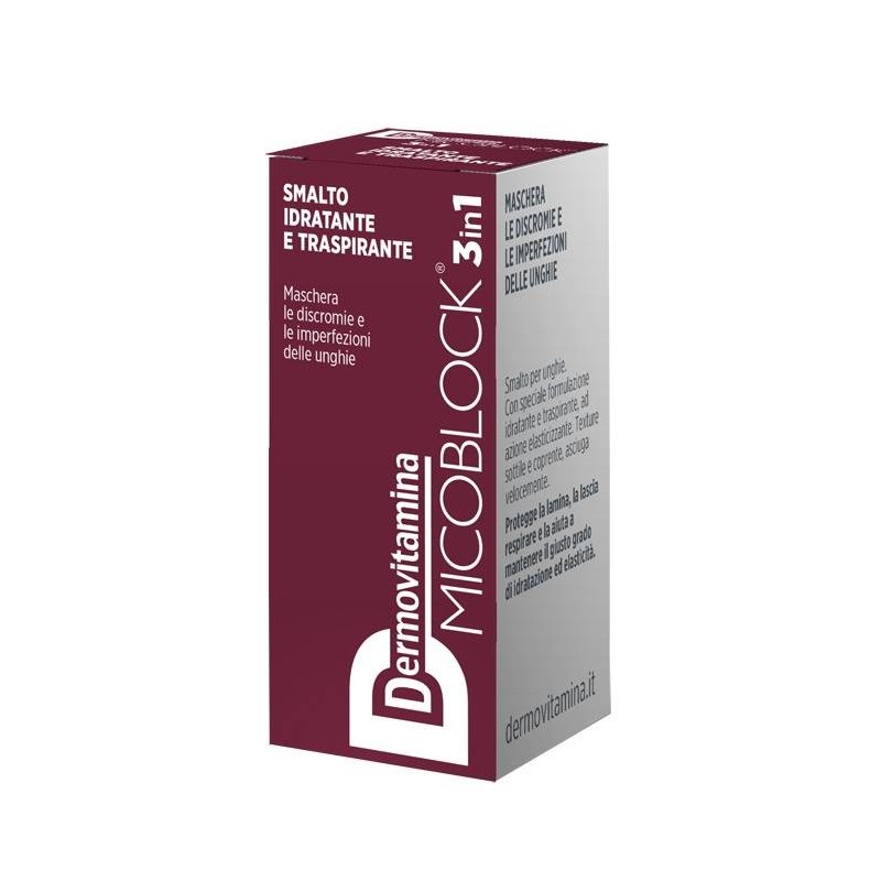 Pasquali Dermovitamina Micoblock 3 In 1 Smalto Idratante E Traspirante Bordeaux 5 Ml