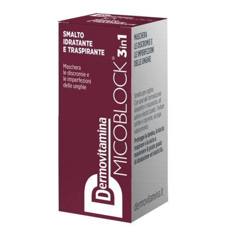 Pasquali Dermovitamina Micoblock 3 In 1 Smalto Idratante E Traspirante Bordeaux 5 Ml