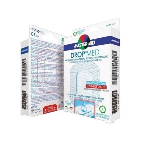 Pietrasanta Pharma Medicazione Compressa Autoadesiva Dermoattiva Ipoallergenica Aerata Master-aid Drop Med 10,5x18 5 Pezzi