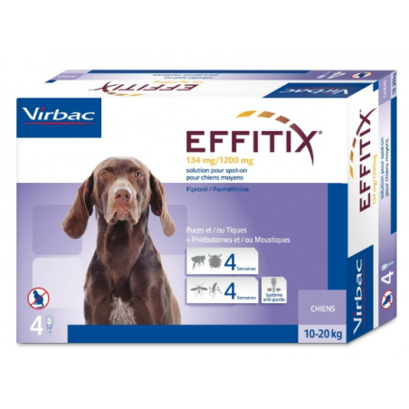 Virbac S. A. Effitix 134 Mg/1200 Mg Soluzione Spot-on Per Cani Di Taglia Media