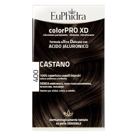 Zeta Farmaceutici Euphidra Colorpro Xd 400 Castano Gel Colorante Capelli In Flacone + Attivante + Balsamo + Guanti