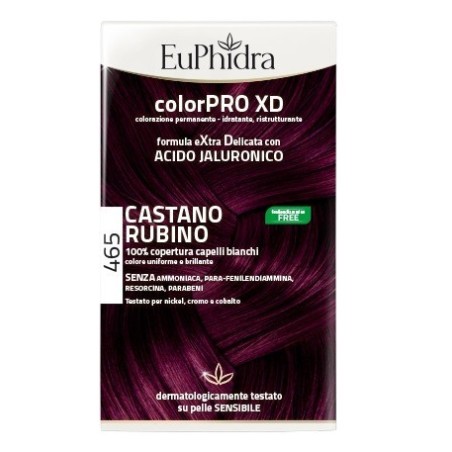 Zeta Farmaceutici Euphidra Colorpro Xd 465 Cast Rubino Gel Colorante Capelli In Flacone + Attivante + Balsamo + Guanti