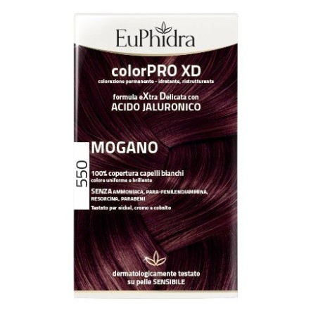 Zeta Farmaceutici Euphidra Colorpro Xd 550 Mogano Gel Colorante Capelli In Flacone + Attivante + Balsamo + Guanti