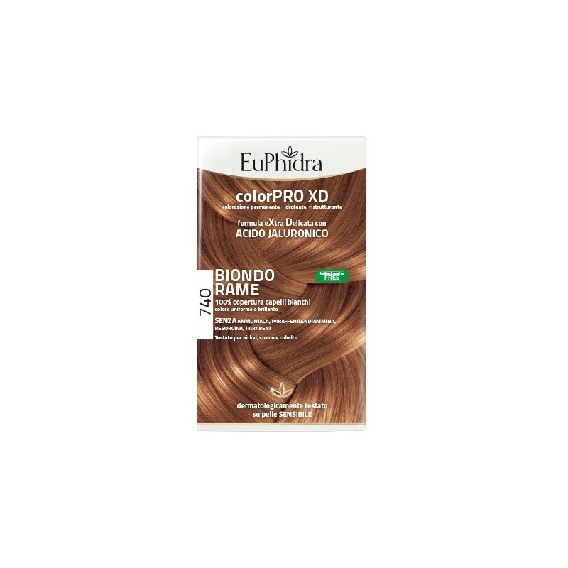 Zeta Farmaceutici Euphidra Colorpro Xd 740 Biondo Rame Gel Colorante Capelli In Flacone + Attivante + Balsamo + Guanti