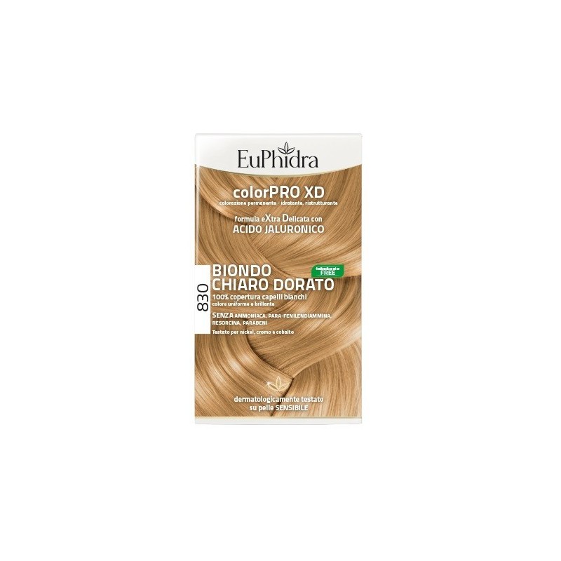 Zeta Farmaceutici Euphidra Colorpro Xd 830 Biondo Chiaro Dorato Gel Colorante Capelli In Flacone + Attivante + Balsamo + Guanti