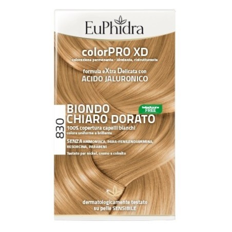 Zeta Farmaceutici Euphidra Colorpro Xd 830 Biondo Chiaro Dorato Gel Colorante Capelli In Flacone + Attivante + Balsamo + Guanti