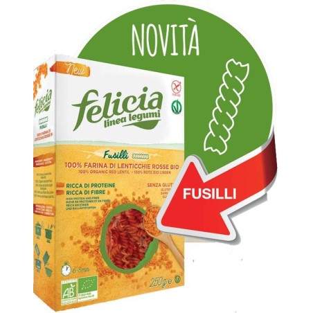 Andriani Felicia Bio Fusilli Di Lenticchie Rosse 250 G