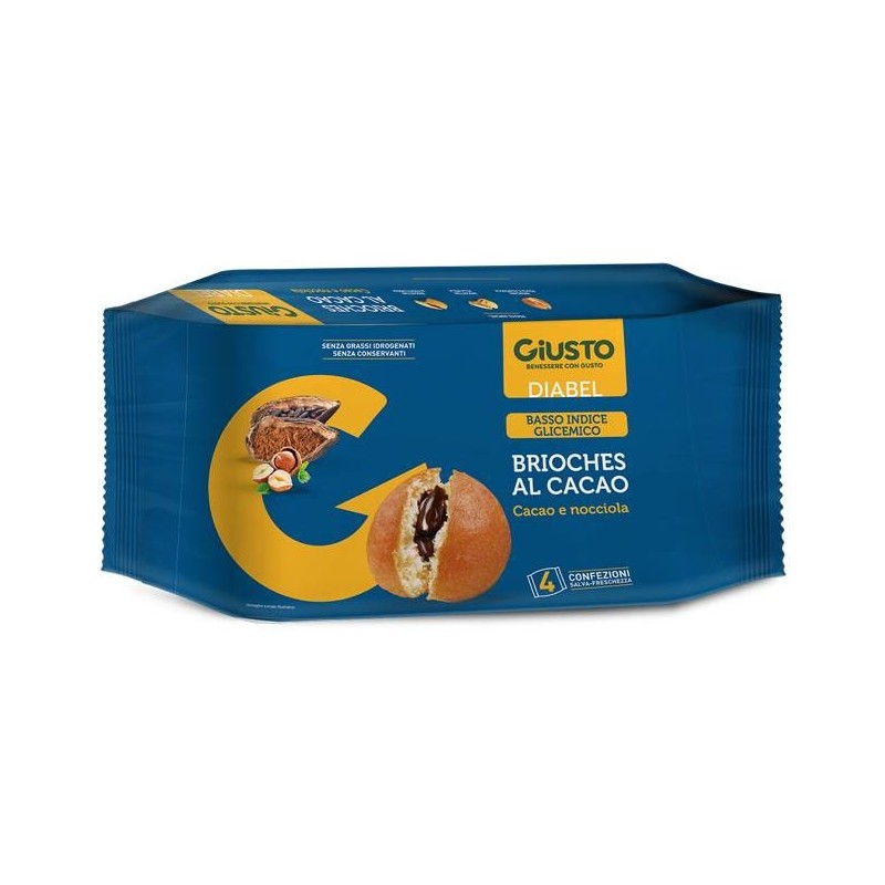 Farmafood Giusto Diabel Brioche Cacao 4 Pezzi Da 45 G