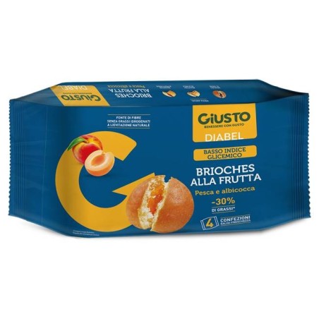 Farmafood Giusto Diabel Brioche Frutta 4 Pezzi Da 45 G