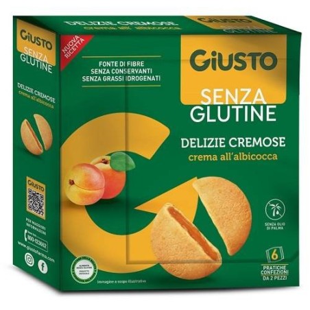 Farmafood Giusto Senza Glutine Delizie Cremose Albicocca 6 Confezioni Da 30 G