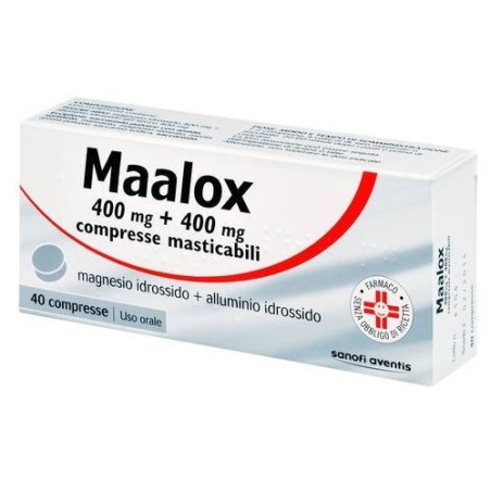 Opella Healthcare Italy Maalox 400 Mg + 400 Mg Compresse Masticabili Magnesio Idrossido + Alluminio Ossido, Idrato