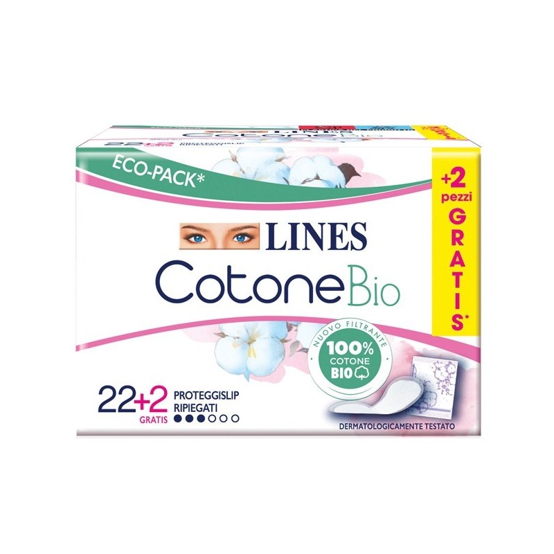 Fater Lines Cotone Bio Salvaslip Ripiegati 24 Pezzi