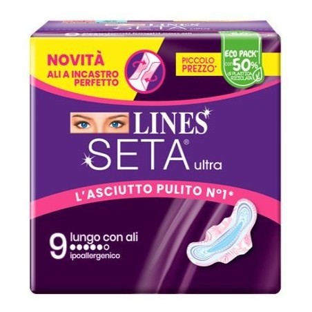 Fater Lines Seta Ultra Assorbenti Lungo Ali Dwct 9 Pezzi