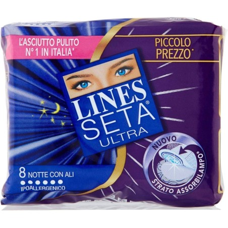 Fater Lines Seta Ultra Assorbenti Notte Dwct 8 Pezzi