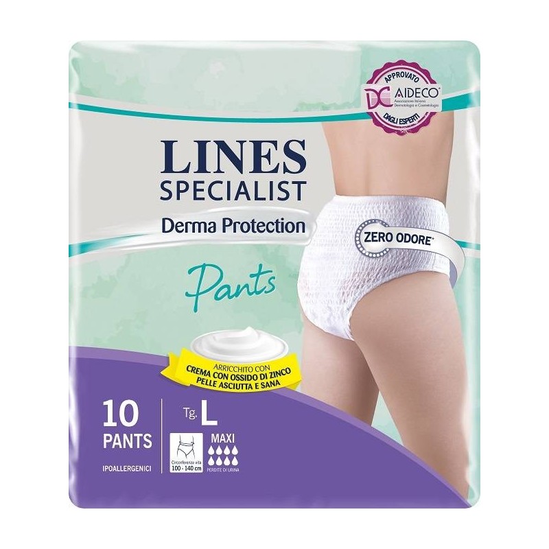 Fater Pannolone Per Incontinenza Lines Specialist Derma Pants Maxi L 10 Pezzi