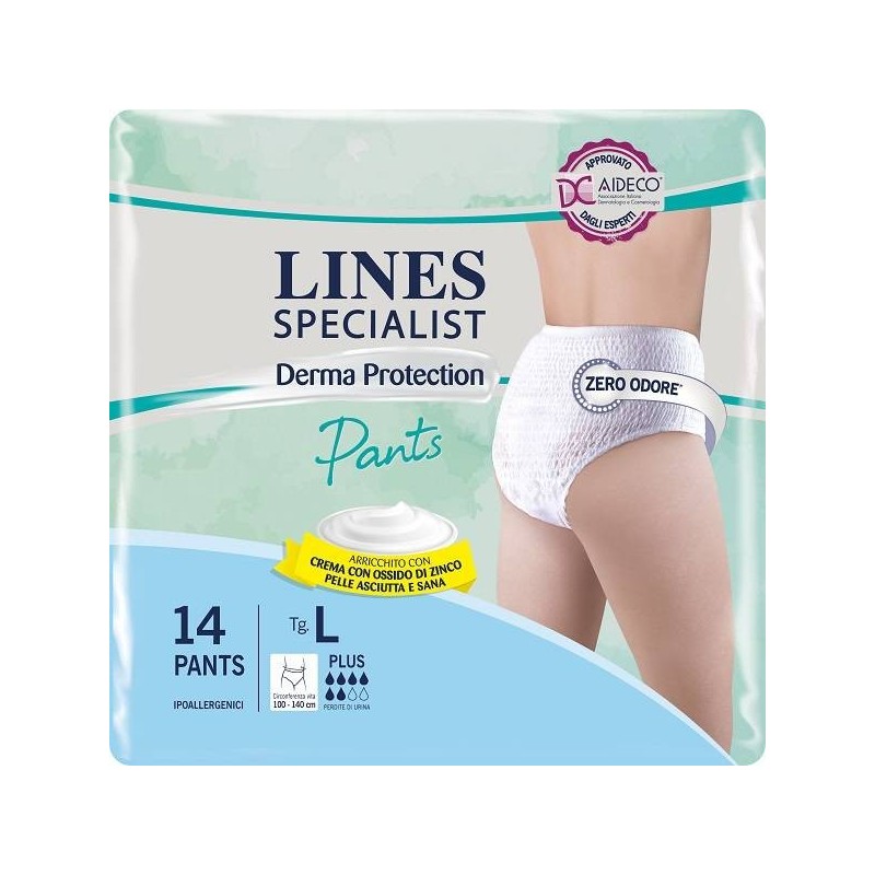 Fater Pannolone Per Incontinenza Lines Specialist Derma Pants Plus L 14 Pezzi