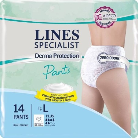 Fater Pannolone Per Incontinenza Lines Specialist Derma Pants Plus L 14 Pezzi