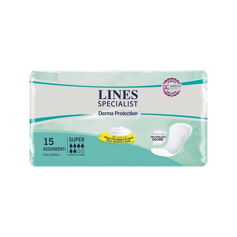 Fater Pannolone Per Incontinenza Lines Specialist Derma Super 15 Pezzi