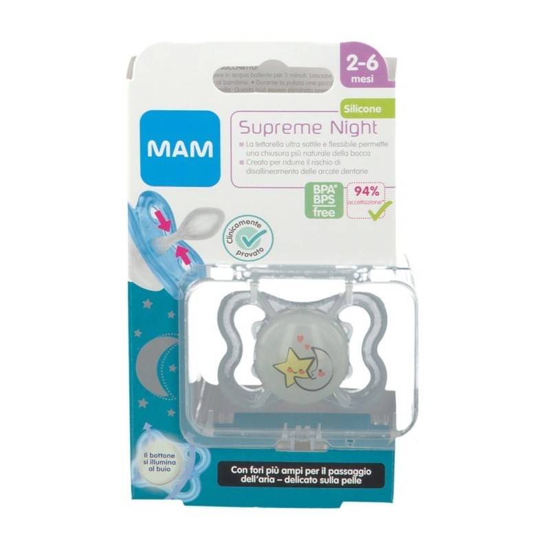 Bamed Baby Italia Mam Supreme Night 2-6 Silicone 1x Neutro