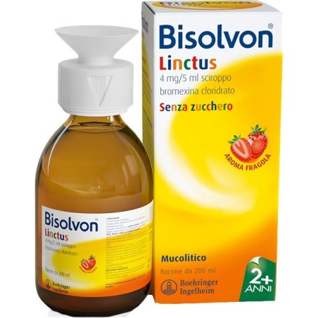 Bisolvon Linctus 4 Mg/5 Ml Sciroppo - Gusto Fragola Bromexina Cloridrato