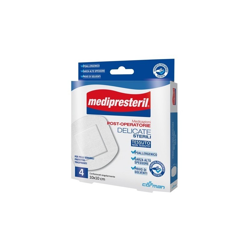 Corman Medicazione Post Operatoria Medipresteril Delicata Tnt 10x10cm 5 Pezzi