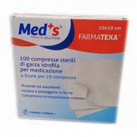 Farmac-zabban Garza Compressa Idrofila Meds Farmatexa 2/8 10x10cm 100 Pezzi