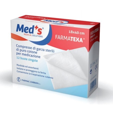 Farmac-zabban Garza Compressa Meds Farmatexa 12/8 18x40cm 12 Pezzi