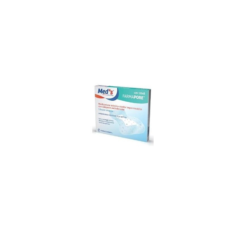 Farmac-zabban Medicazione Meds Pore Adesiva Impermeabile 10x15cm 5 Pezzi