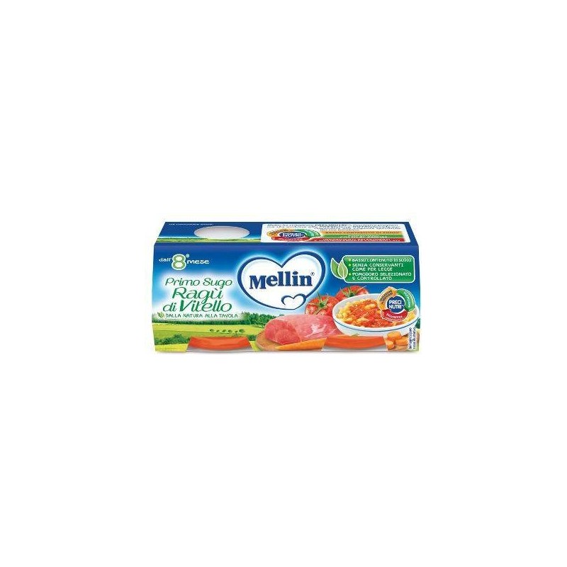 Danone Nutricia Soc. Ben. Mellin Primosugo Ragu' Di Vitello 2 Vasetti Da 80 G