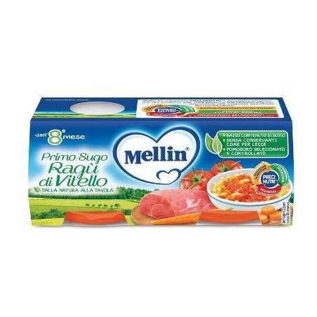 Danone Nutricia Soc. Ben. Mellin Primosugo Ragu' Di Vitello 2 Vasetti Da 80 G