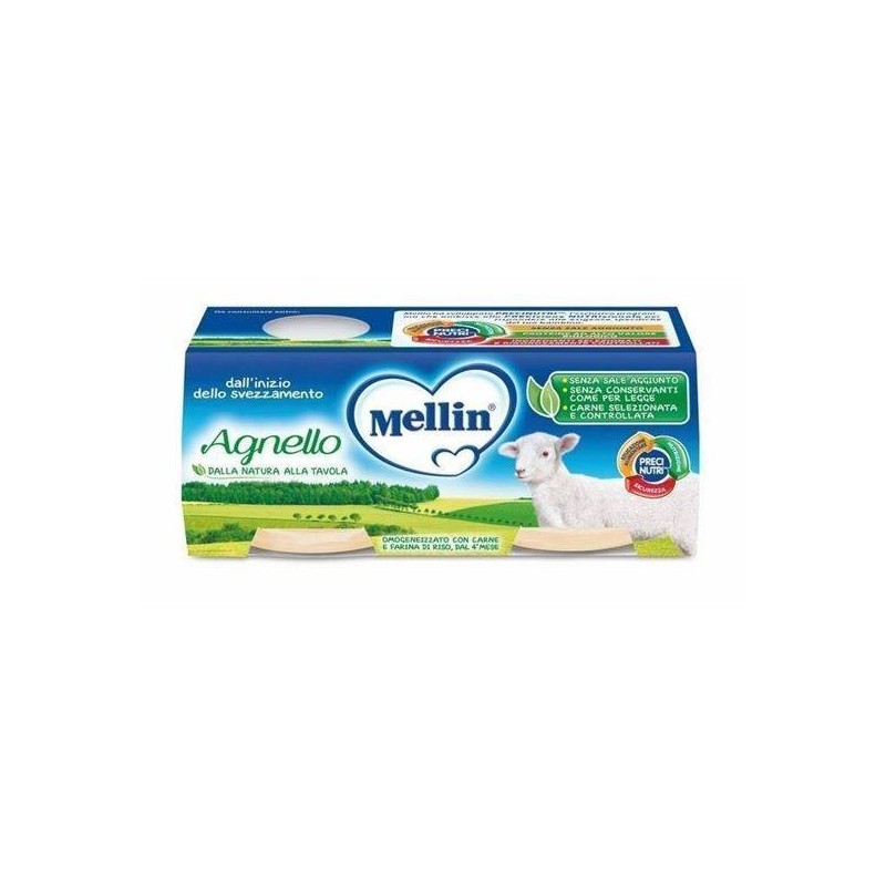 Danone Nutricia Soc. Ben. Mellin Omogeneizzato Agnello 2 Pezzi X 80 G