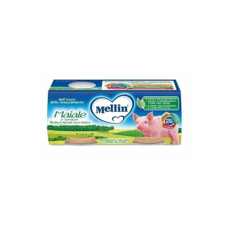 Danone Nutricia Soc. Ben. Mellin Omogeneizzato Maiale Con Verdure 2 Pezzi X 80 G