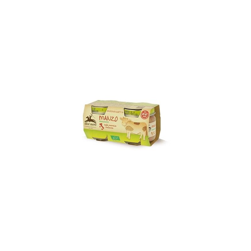 Alce Nero Omogeneizzato Di Manzo Baby Food Bio 2 X 80 G