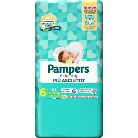 Fater Pampers Baby Dry Pannolino Downcount Xl 13 Pezzi