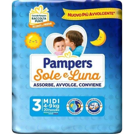 Fater Pampers Sole Luna Mididi 20 Pezzi