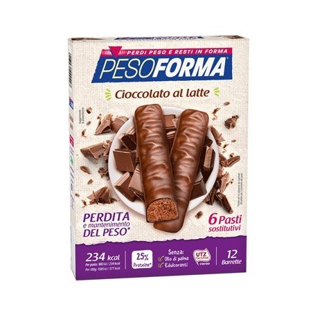 Nutrition & Sante' Italia Pesoforma Barretta Cioccolato Latte 12 X 31 G