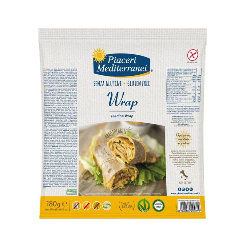 Eurospital Piaceri Mediterranei Piadina Wrap 180 G