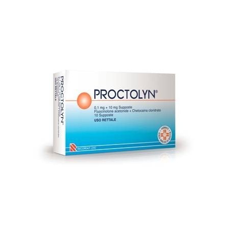 Recordati Proctolyn 0,1 Mg + 10 Mg Supposte Fluocinolone Acetonide + Chetocaina Cloridrato