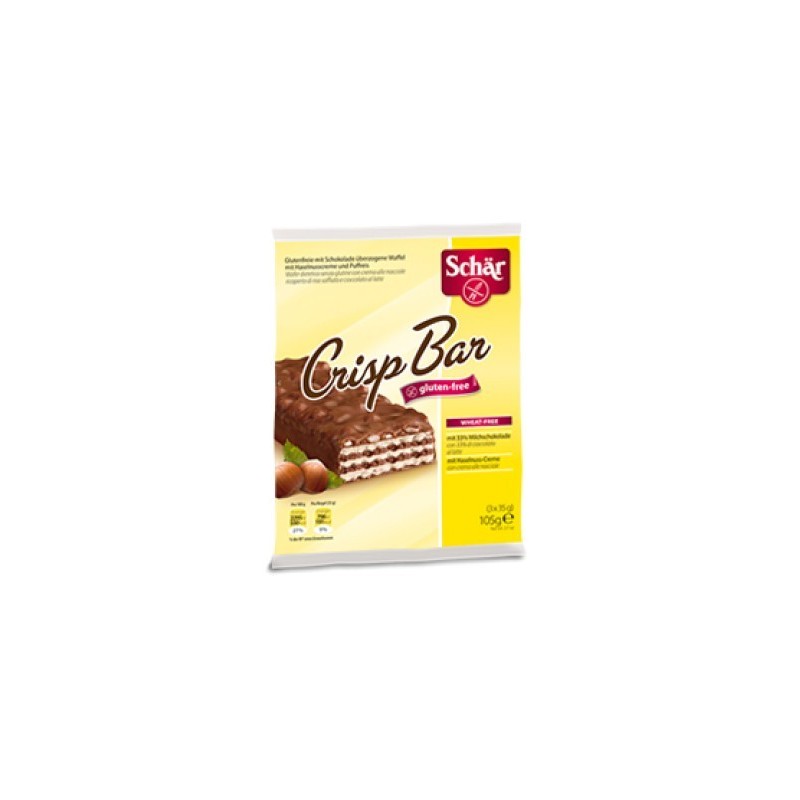 Dr. Schar Schar Crisp Bar Wafers Con Nocciole Ricoperti Di Riso Soffiato E Cioccolato Al Latte 3 Porzioni Da 35 G