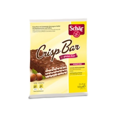 Dr. Schar Schar Crisp Bar Wafers Con Nocciole Ricoperti Di Riso Soffiato E Cioccolato Al Latte 3 Porzioni Da 35 G