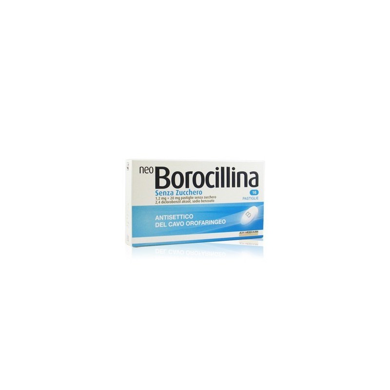 Alfasigma Neo Borocillina 1,2 Mg + 20 Mg Pastiglie Senza Zucchero 2,4 Diclorobenzil Alcool, Sodio Benzoato