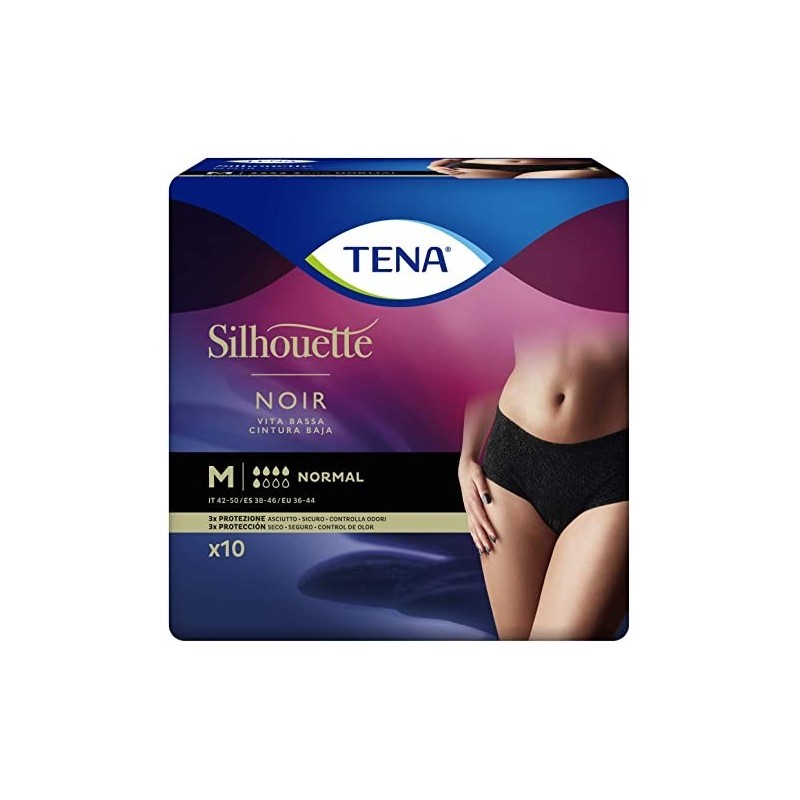 Essity Italy Tena Silhouette Noir M 10 Pezzi