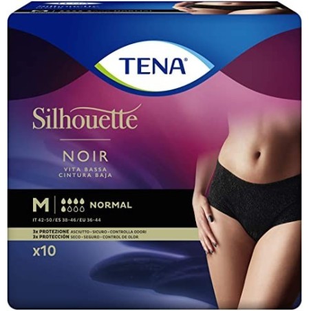 Essity Italy Tena Silhouette Noir M 10 Pezzi